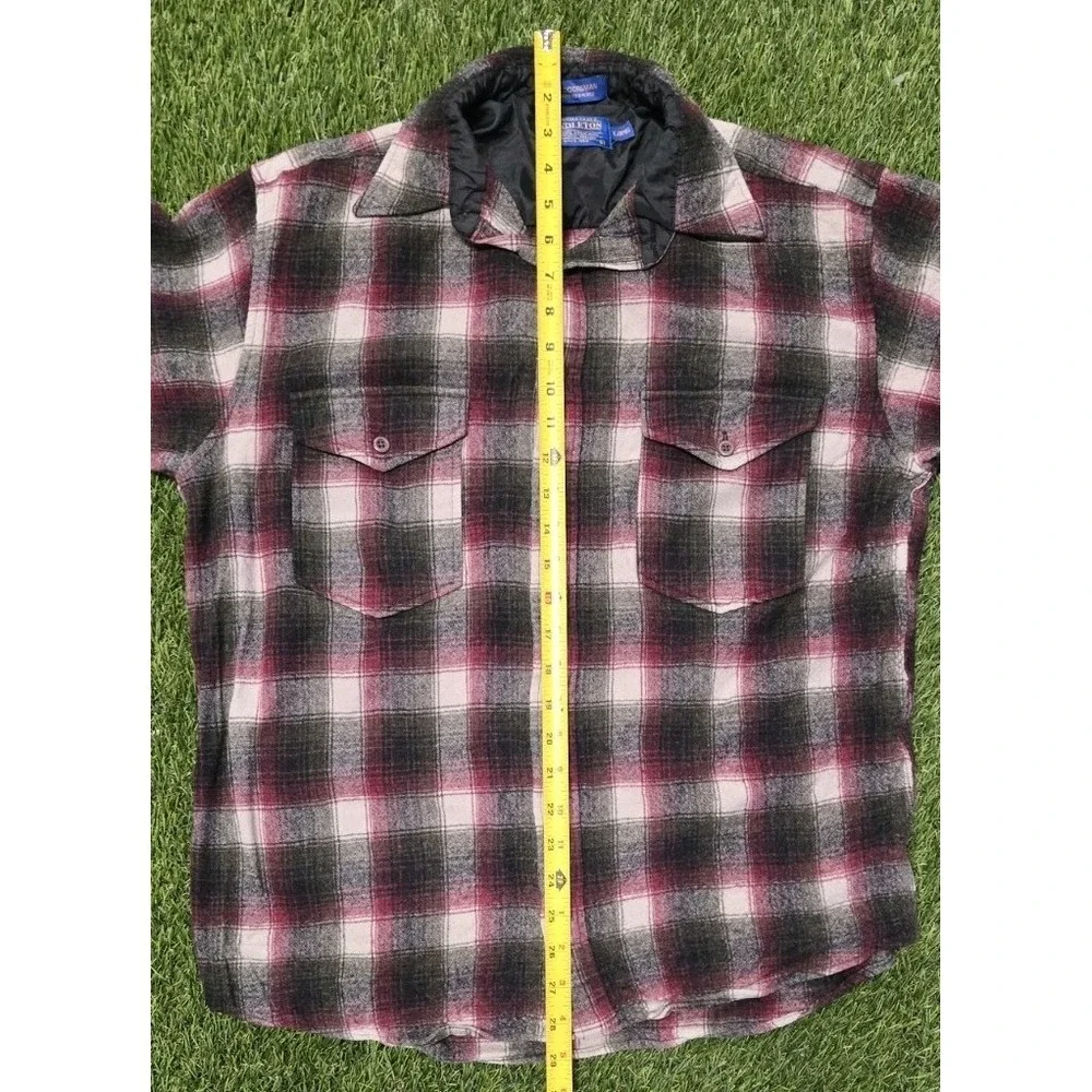 VTG Pendleton Quilt Lined Board Shirt Mens Large Wool Flannel Shacket Plaid USA